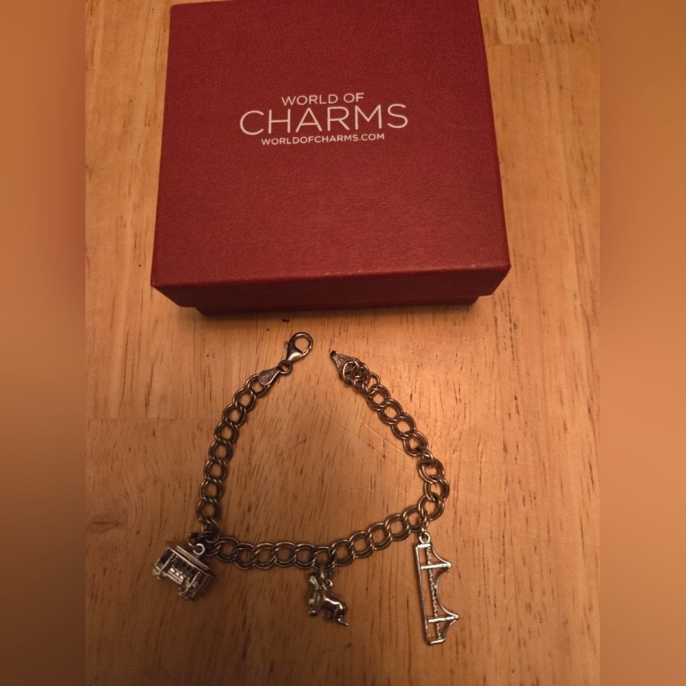 World of Charms San Fransciso Silver Charm Bracelet